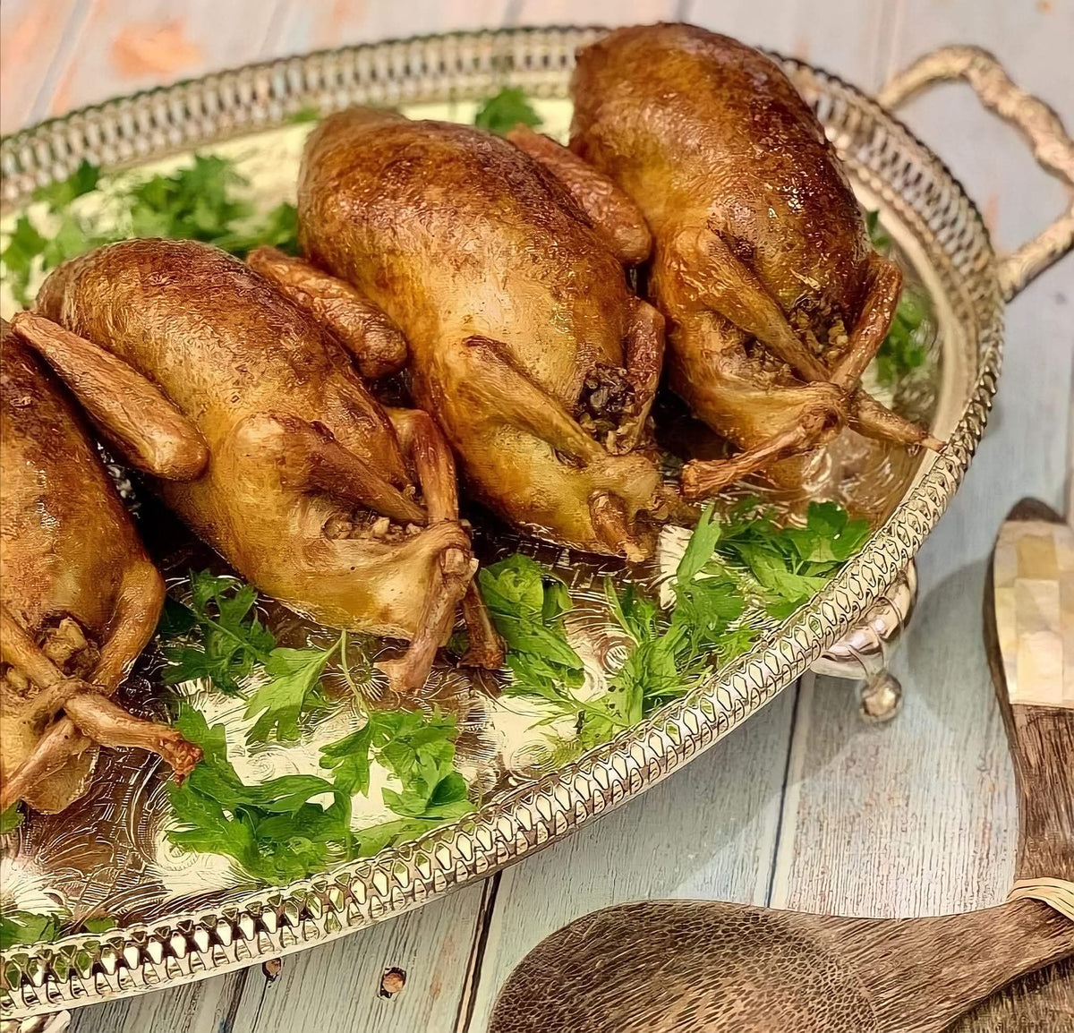 Stuffed pigoen with rice